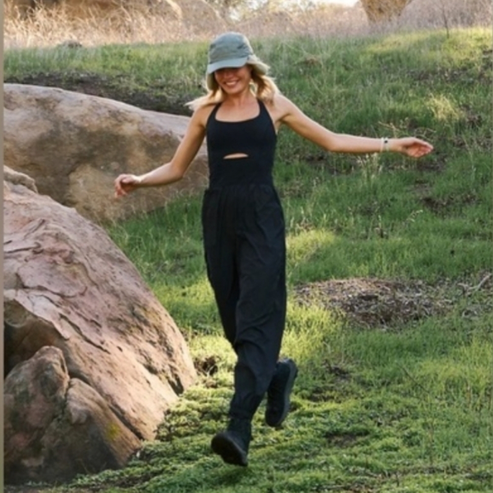 Free People Movement Righteous Onesie Jumpsuit Black Size XL FP